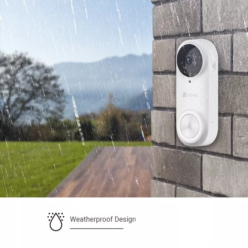 EZVIZ CSDB25MP (DB2) Akku-Video-Türklingel-Set mit Gong, 5 MP 2K+, WLAN, 176° Sichtfeld, IP65, 5200 mAh