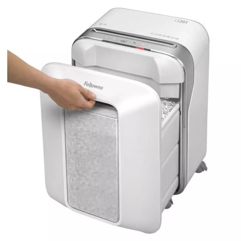 Fellowes Powershred LX201 Micro-Cut Aktenvernichter, 12 Blatt, 22 Liter, Weiß