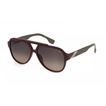 FILA SFI459-5903G6 Unisex-Sonnenbrille - Schwarzer Rahmen, graue Gläser, 59 mm