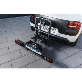 Fischer ProlineEvo 2 Heckträger für 2 Fahrräder, 60 kg, klappbar, LED-Beleuchtung