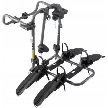 Fischer ProlineEvo Anhängerkupplungs-Fahrradträger für 2 Fahrräder, 45 kg, E-Bike-kompatibel, klappbar, Neigefunktion, 13-polig