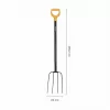 Fiskars Solid Kompostgabel mit Borstahlkopf und D-Griff, 4 Zinken, 1220 mm