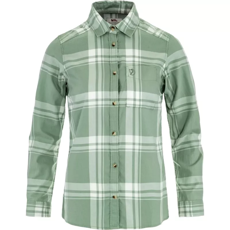 Fjällräven Övik Lite Flannel Shirt Women's Misty Green-Eggshell
