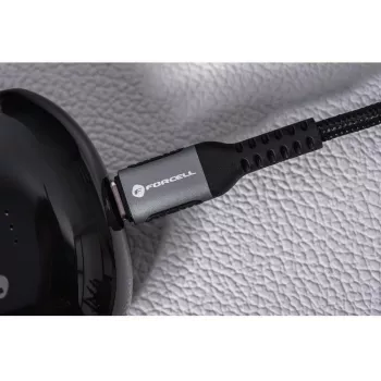 FORCELL F-Energy Cafule USB-C auf USB-C Kabel 1,2 m 240 W 5 A PD QC 4.0 Geflochten Schwarz