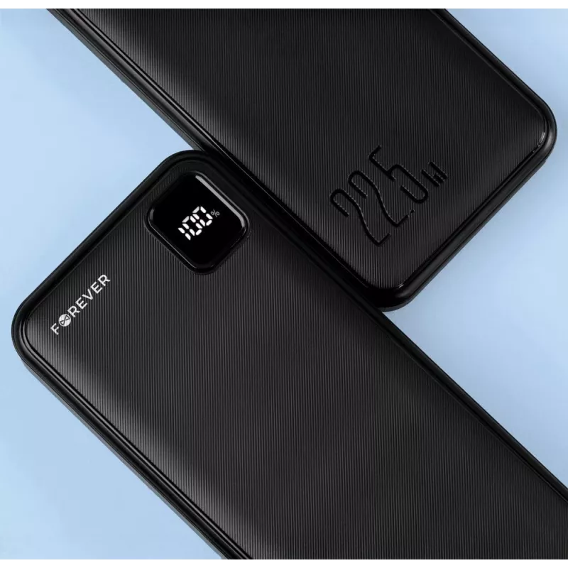 Forever Power Bank TB-300L PD QC 22.5W 20000 mAh Schwarz
