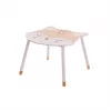 FOX174318 Weißer rechteckiger Couchtisch mit unterem Regal, lackierte MDF-Platte, modernes Wohnzimmer