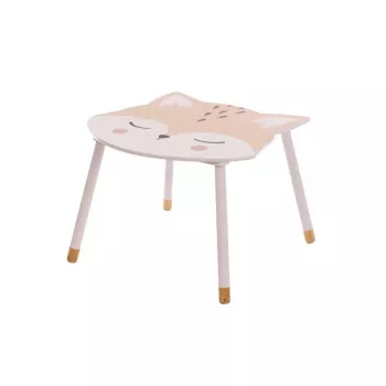 FOX174318 Weißer rechteckiger Couchtisch mit unterem Regal, lackierte MDF-Platte, modernes Wohnzimmer
