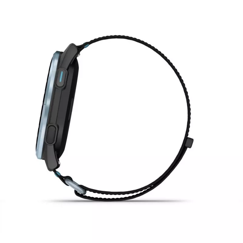 Garmin Approach J1 Cloud Blue Aluminium Bezel mit Black/Azure ComfortFit Fabric Band