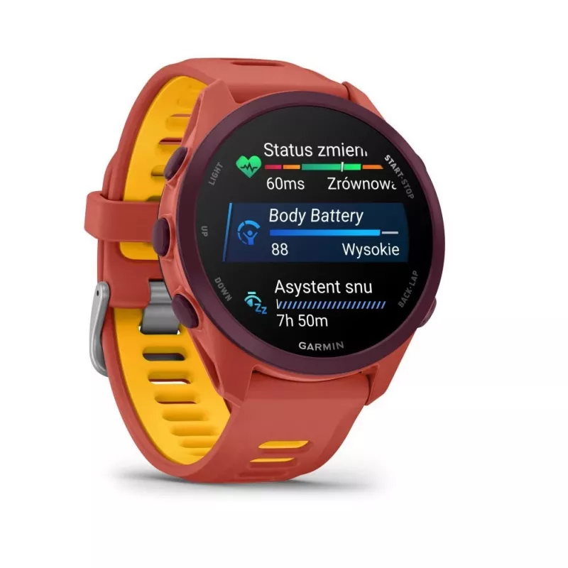 Garmin Forerunner 170 Music GPS-Laufuhr, Rot-Pink mit Armband in Rot-Pink/Mango