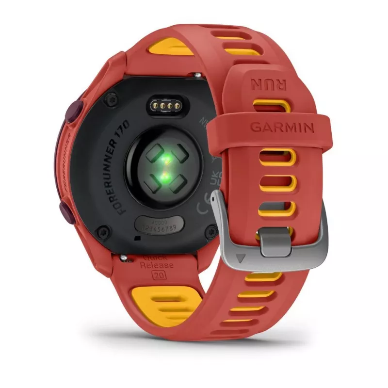 Garmin Forerunner 170 Music GPS-Laufuhr, Rot-Pink mit Armband in Rot-Pink/Mango