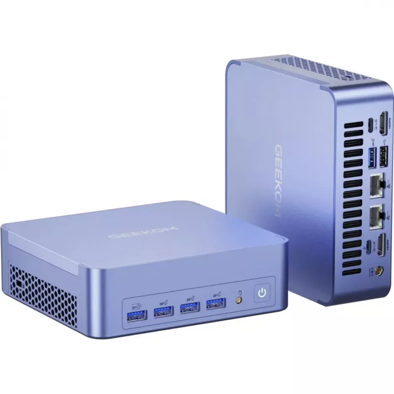 GEEKOM AX8 MAX Mini PC, Intel Core i7-12650H, 16GB DDR5, 512GB SSD, Windows 11 Pro, Silber