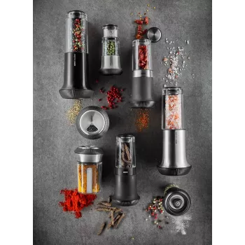 GEFU 34631 Trommelreibe TRANSFORMA Manuelle Reibe und Spiralschneider Schwarz, Transparent