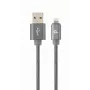 Gembird USB-A auf Lightning Kabel, Premium Spiral Metall, 1m, Metallic Grey