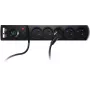 GETFORT 5P-3M-B-USB Überspannungsschutz Steckdosenleiste, 5 AC Steckdosen, 2 USB-A Anschlüsse, 3m Kabel, Schwarz