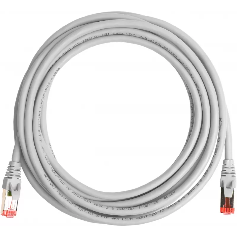 GETFORT Cat.6A S/FTP LSOH Ethernet-Patchkabel 5m Grau