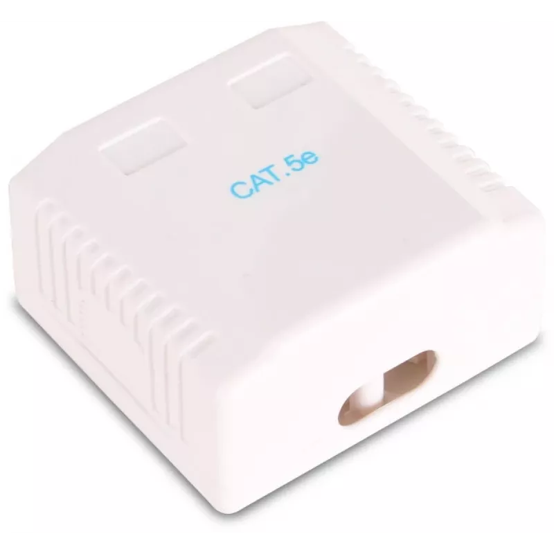 GETFORT GF-2G5EFTP Geschirmte Aufputz-RJ45-Dose, 2-Port, Cat.5e, Weiß