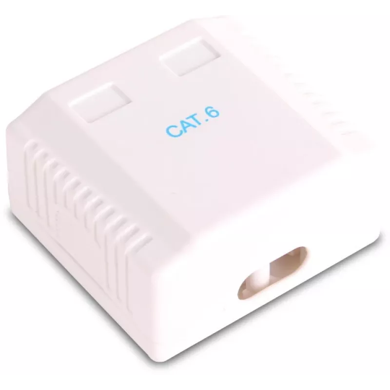 GETFORT GF-2G6UTP Aufputz-2-Port-RJ45-Cat.6-UTP-Netzwerkdose, Weiß