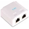 GETFORT GF-2G6UTP Aufputz-2-Port-RJ45-Cat.6-UTP-Netzwerkdose, Weiß