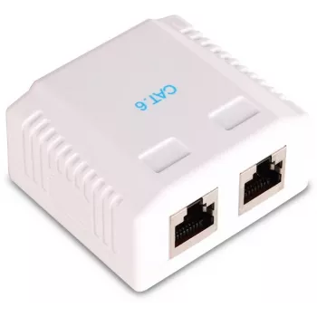 GETFORT GF-2G6UTP Aufputz-2-Port-RJ45-Cat.6-UTP-Netzwerkdose, Weiß