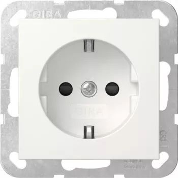 GIRA 418303 SCHUKO Steckdose mit erhöhtem Berührungsschutz, System 55, Reinweiß Glänzend