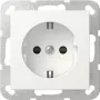 Gira 418327 SCHUKO Steckdose mit SafetyPlus, Schraubklemmen, System 55, Reinweiß Matt