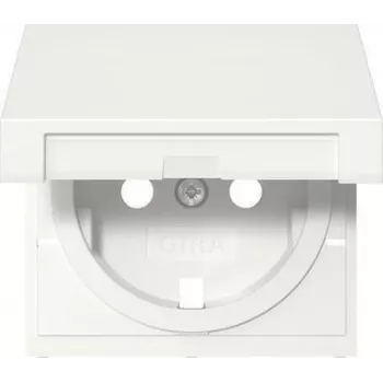 Gira 492227 Abdeckung mit Klappdeckel für SCHUKO-Steckdose, Reinweiß Matt