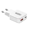 Gizzu 2-Port 20W GaN-Wandladegerät USB-C PD 3.0 + USB-A QC 3.0 Schnellladeadapter - Weiß