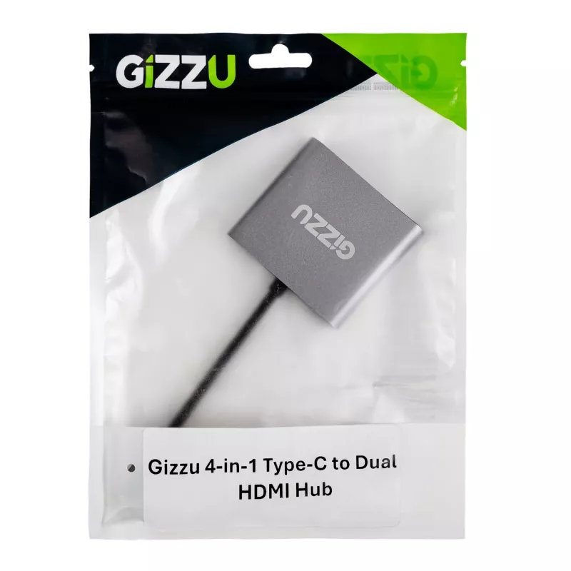 Gizzu 4-in-1 Type-C auf Dual HDMI Hub