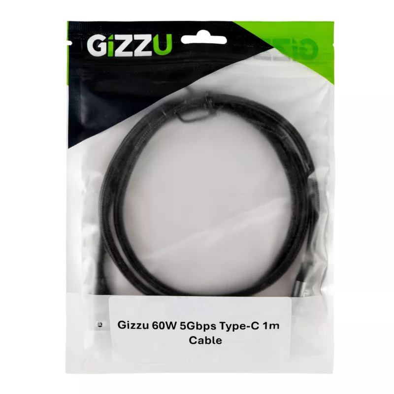 GIZZU 60W 5Gbps USB-C auf USB-C Kabel 2m Schwarz