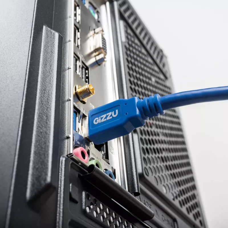 Gizzu USB 3.0 Verlängerungskabel 2m – 5Gbps, Stecker auf Buchse, Schwarz