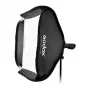 Godox SFUV5050 Zusammenklappbare quadratische Softbox 50x50cm mit S-Typ-Halterung, silbernem Innenraum, abnehmbaren Diffusoren und Tragetasche