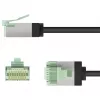 Goobay Ultraflexibles Cat 8.1 Slim U/FTP Patchkabel, extrakurze Stecker, 5 m, Schwarz (74356)