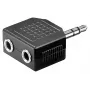 Goobay Kopfhörer AUX Adapter 3,5 mm Klinke 1-zu-2 Splitter, 0,2 m, Schwarz