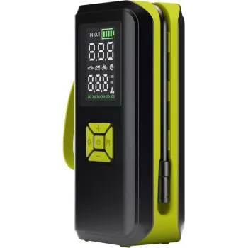 Goobay Tools Akku-Luftpumpe mit Digitalanzeige, 10,3 bar, USB-C-Laden, LED-Licht, 2000 mAh Li-Ion-Akku, inklusive Adapter und Aufbewahrungstasche 77827
