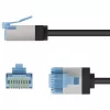 GOOBAY Ultra-flexibles Cat.6a Slim Patchkabel, U/FTP (Schwarz, 2m, extrakurze Stecker) 74319