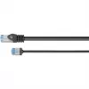 GOOBAY Ultra-flexibles Cat.6a Slim Patchkabel, U/FTP (Schwarz, 2m, extrakurze Stecker) 74319