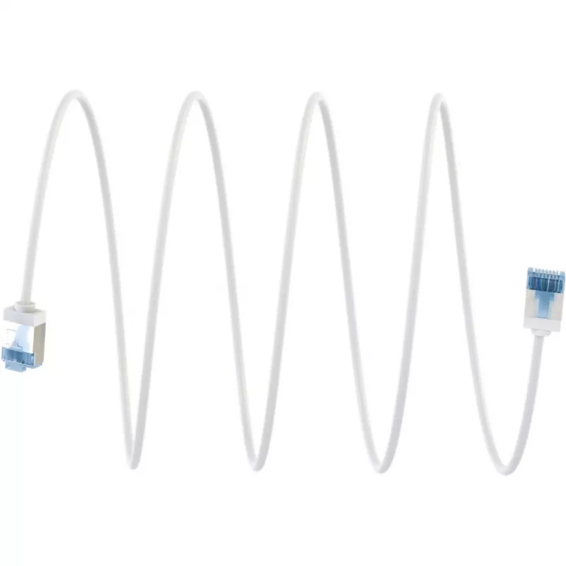 GOOBAY Ultra-Flexibles Cat.6a Slim Patchkabel, U/FTP, Weiß, 3 m, Extra-Kurze Stecker
