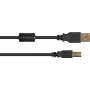 Good Connections USB 2.0 Kabel Typ-A auf Typ-B mit Ferritkern, vergoldet, schwarz, 3m