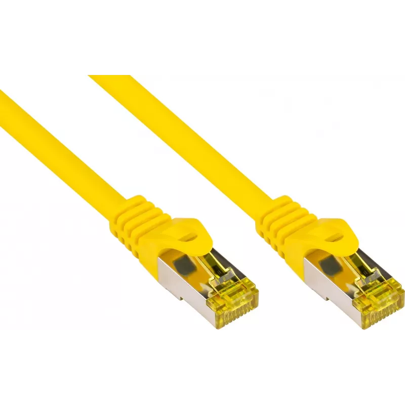 GoodConnections 40m Cat.7 S/FTP PiMF halogenfreies RJ45 Patchkabel mit Rastnasenschutz, Gelb 8070R-400Y