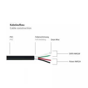 GoodConnections Alcasa UK20P-AEA-020S USB 2.0 Verlängerungskabel, USB-A Stecker auf USB-A Buchse, 2 m, Schwarz