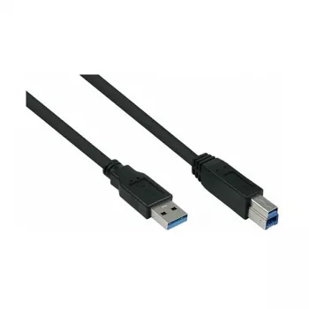 GoodConnections Alcasa UK30P-AB-050S USB 3.2 Gen 1 Kabel, USB-A auf USB-B, 5m, Schwarz