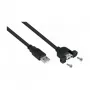 GoodConnections Alcasa UK20P-AEA-005S USB 2.0 Einbau-Verlängerungskabel, USB-A Stecker auf USB-A Buchse, 0,5 m, Schwarz