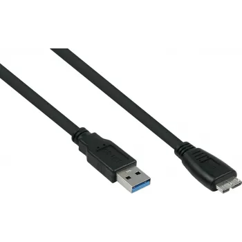 GoodConnections Alcasa USB 3.2 Gen 1 Kabel, USB-A auf Micro-B, 1,8 m, Schwarz