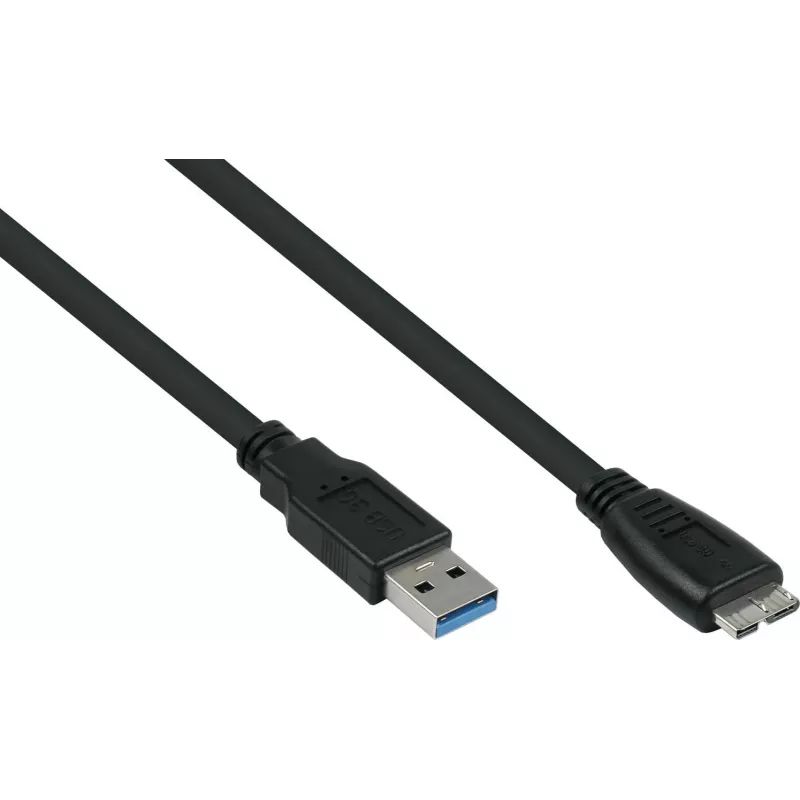GoodConnections Alcasa USB 3.2 Gen 1 Kabel, USB-A auf Micro-B, 1,8 m, Schwarz