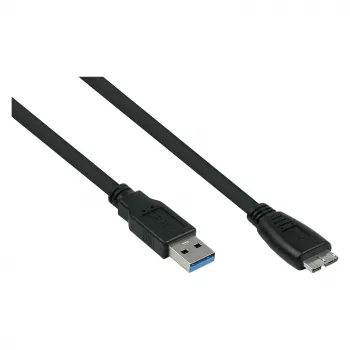 GoodConnections Alcasa USB 3.2 Gen 1 Kabel, USB-A auf Micro-USB B, 1 m, Schwarz