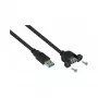 GoodConnections Alcasa UK30P-AEA-020S USB 3.0 Einbau-Verlängerungskabel, USB-A Stecker auf USB-A Buchse, 2 m, Schwarz