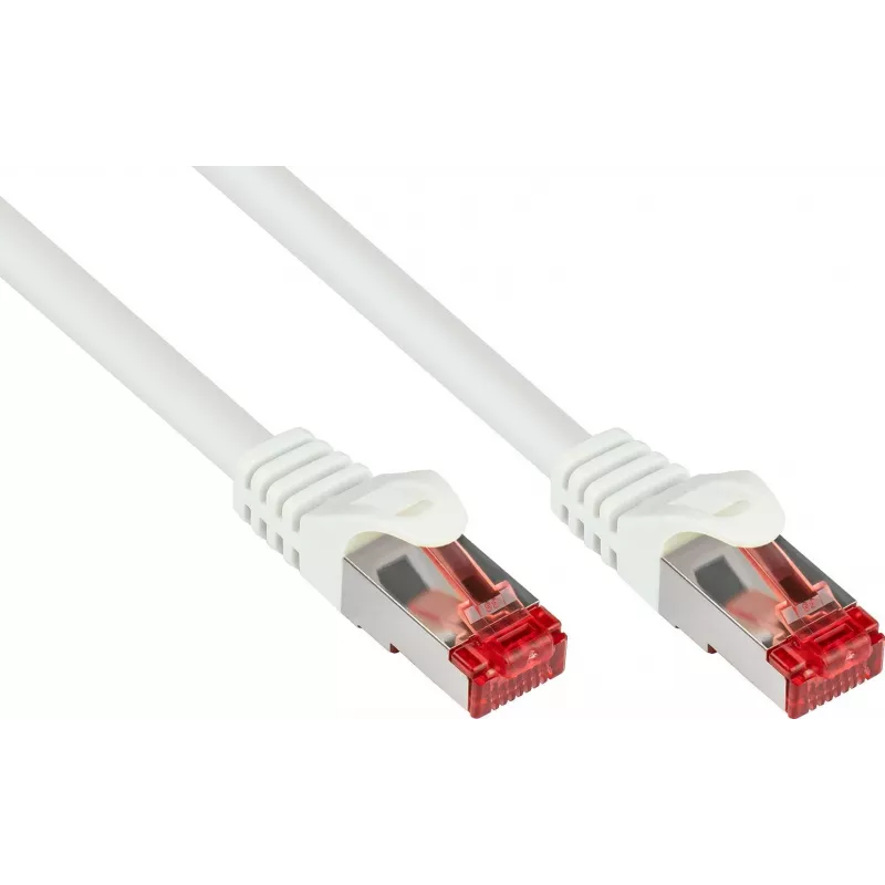 GoodConnections Cat.6 S/FTP Patchkabel mit Knickschutz, PiMF, PVC, 250MHz, Weiß, 20m (8060-200W)