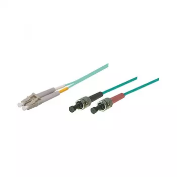 GoodConnections OM3 Duplex Multimode Glasfaser-Patchkabel LC/ST, 50/125, LSZH, austauschbare Polarität, 1m