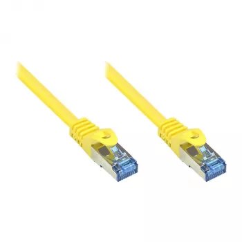 GoodConnections RNS® Cat. 6A S/FTP PiMF Halogenfreies Patchkabel mit Rasthebelschutz, 500 MHz, Gelb, 15 m (8060-H150Y)