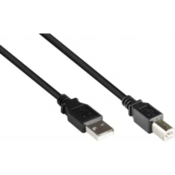 GoodConnections USB 2.0 Kabel A auf B Stecker, 3m, Schwarz 2510-3OFS